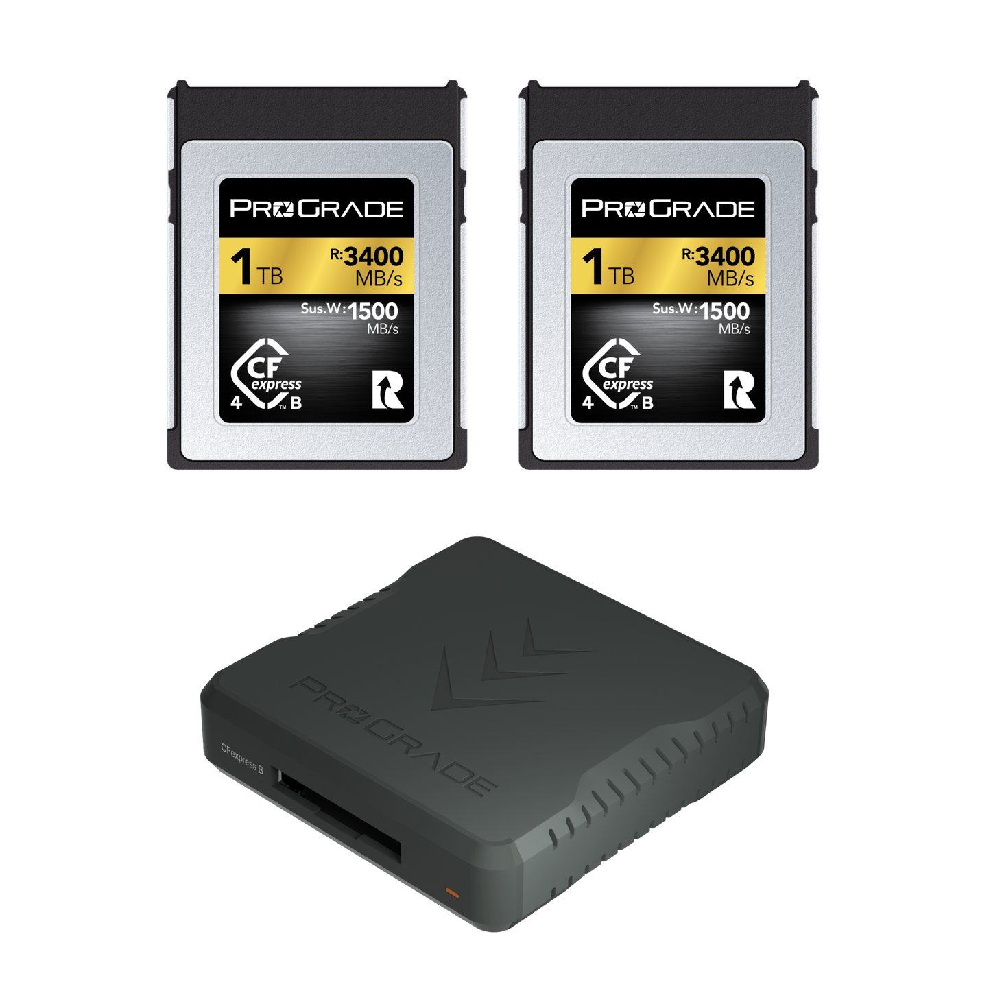 ProGrade Digital CFexpress 4.0 Type B Gold Card & PG05.6 Reader Bundle