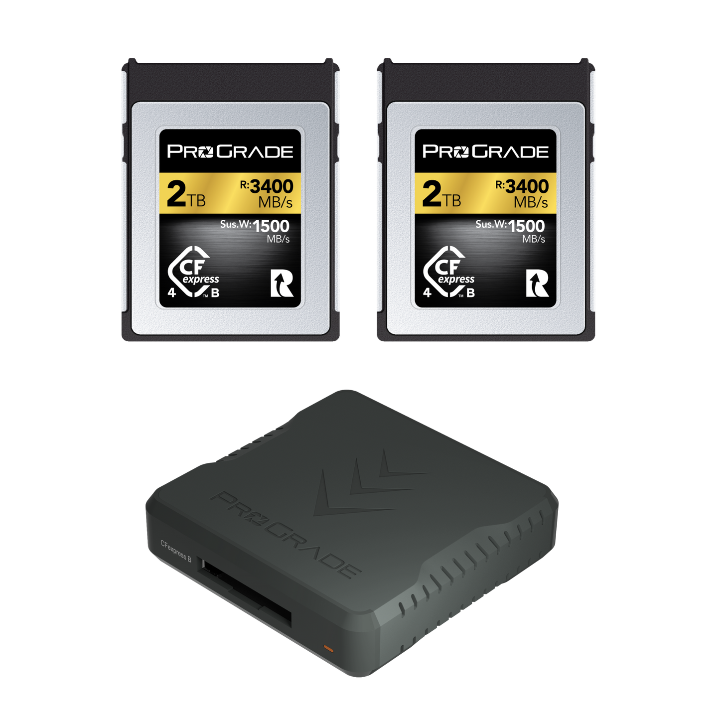ProGrade Digital CFexpress 4.0 Type B Gold Card & PG05.6 Reader Bundle
