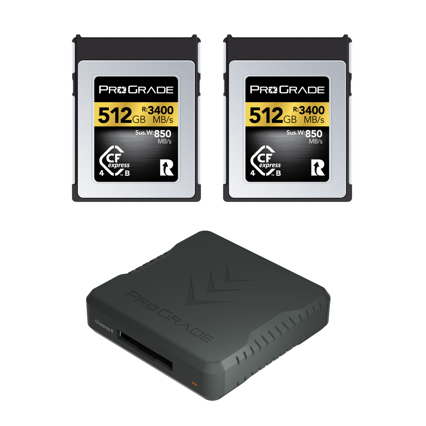 ProGrade Digital CFexpress 4.0 Type B Gold Card & PG05.6 Reader Bundle
